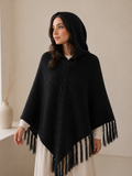 Black Wool Poncho