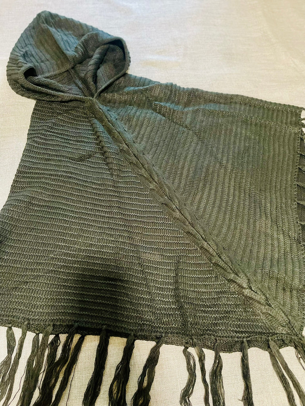 Black Wool Poncho