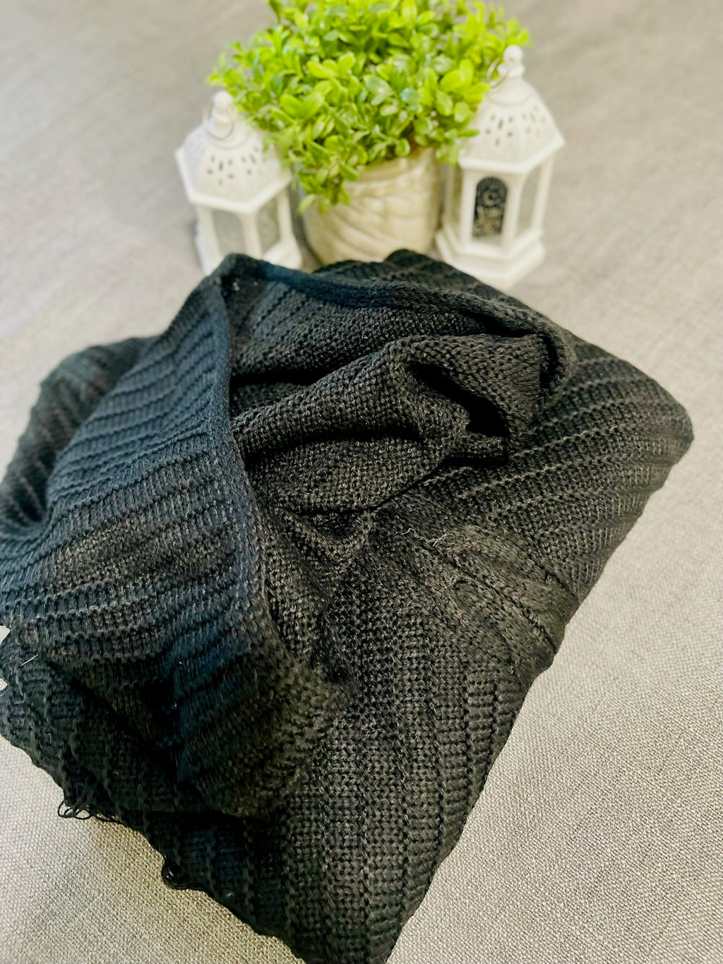 Black Wool Poncho
