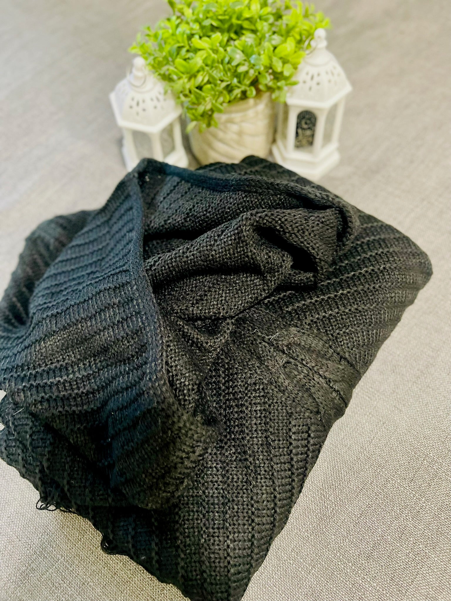 Black Wool Poncho