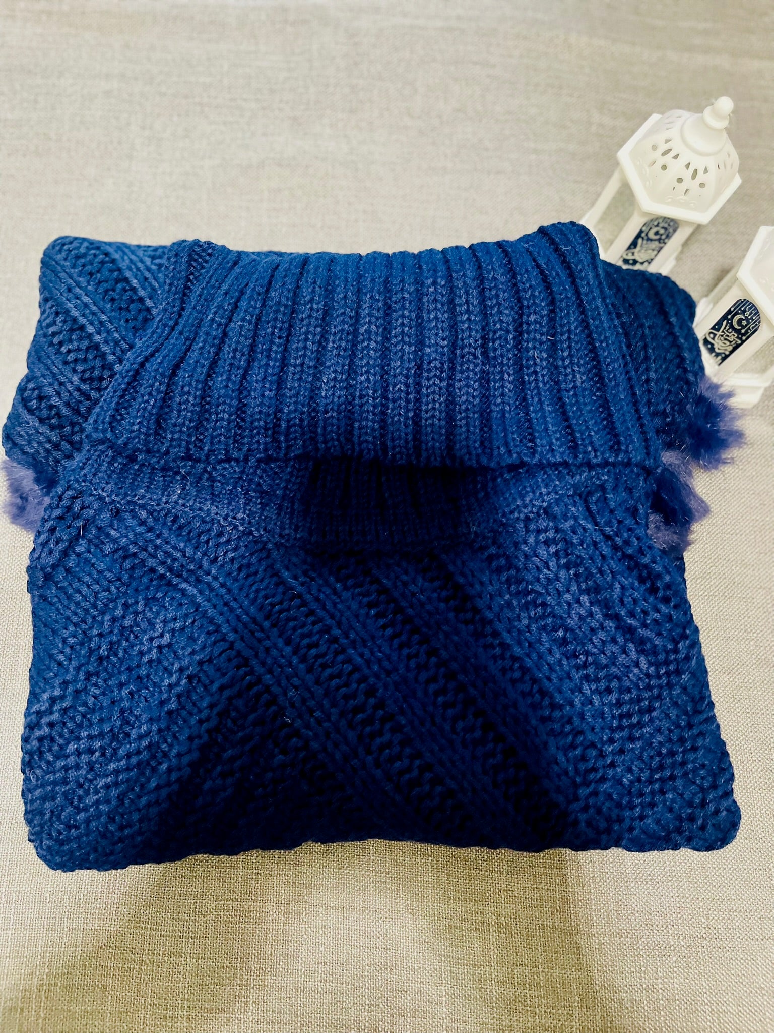 Diamond Pattern Wool Poncho