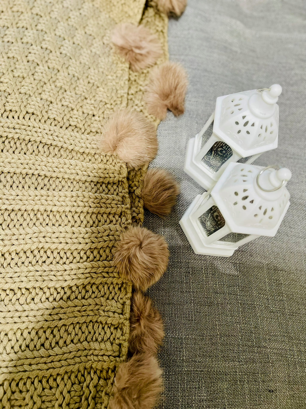 Diamond Pattern Wool Poncho