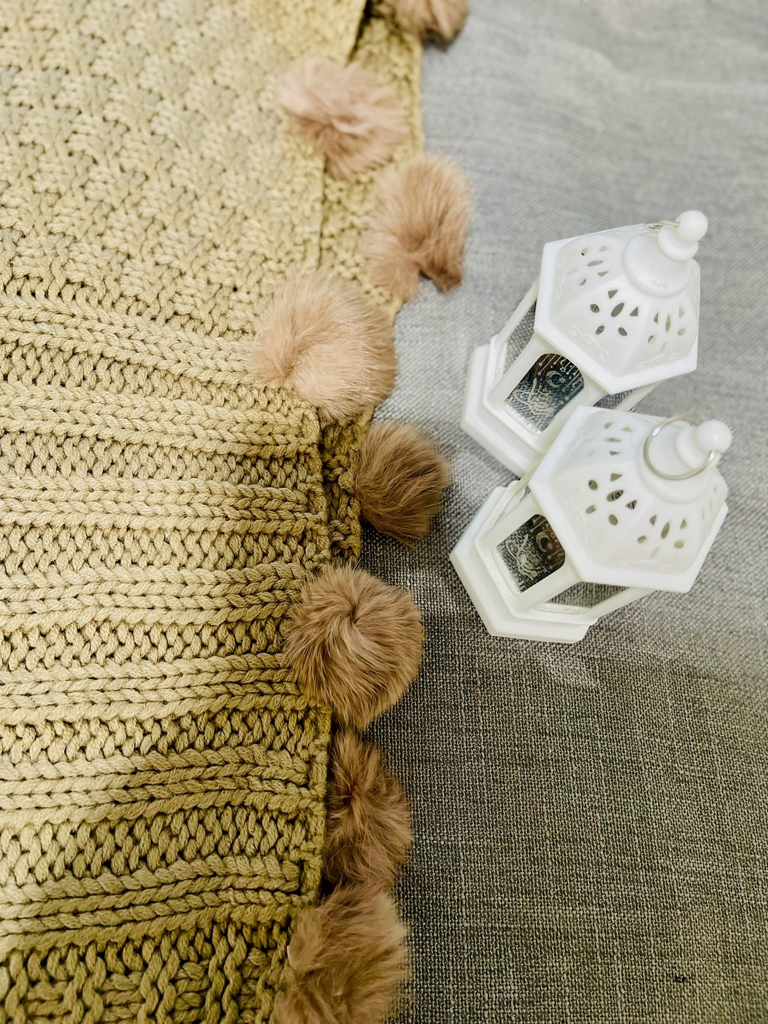 Diamond Pattern Wool Poncho